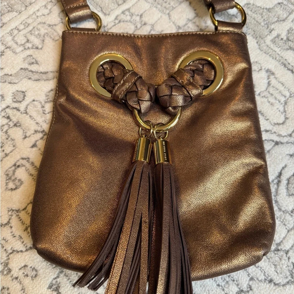 Michael Kors Bronze crossbody with gold hardware
